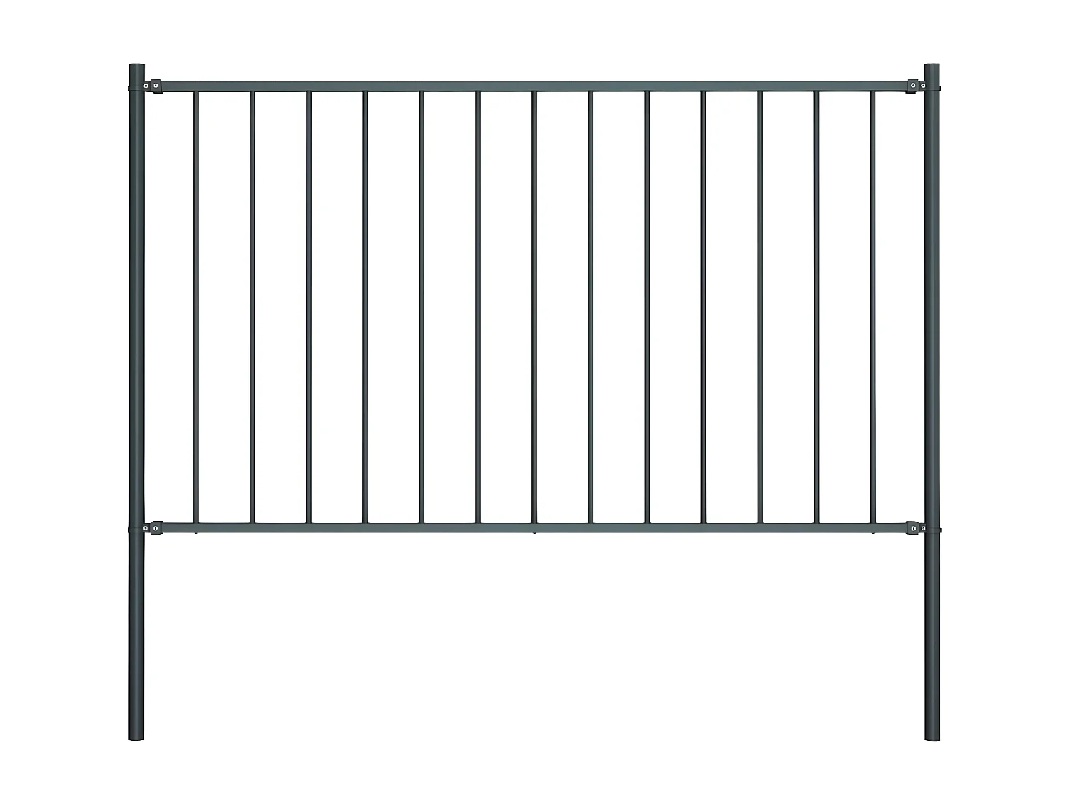 Panneau clôture poteau Acier enduit poudre 1,7x1,25m Anthracite