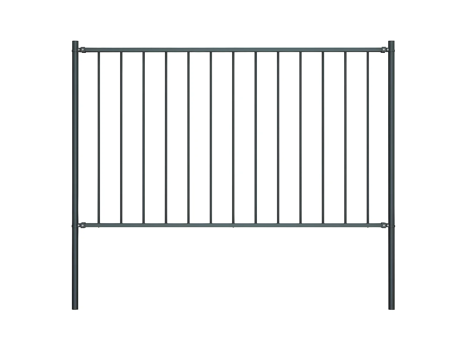 Panneau clôture poteau Acier enduit poudre 1,7x1,25m Anthracite