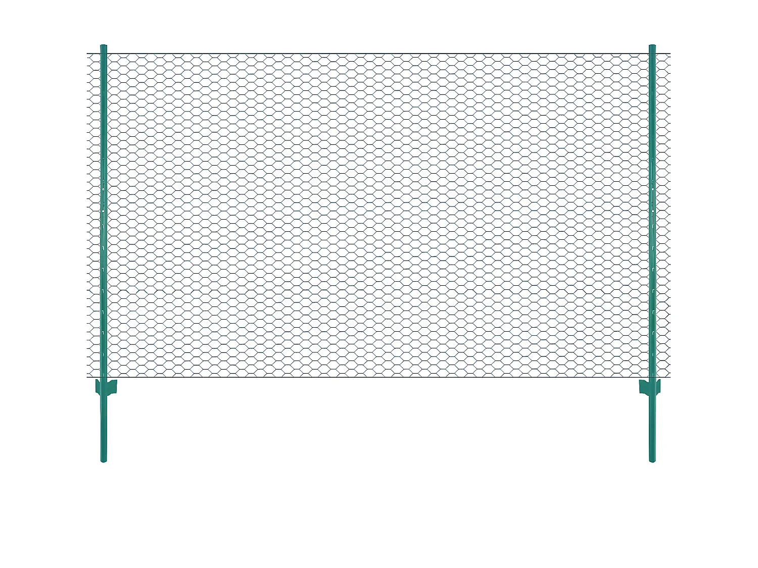 Clôture en grillage métallique avec poteaux Acier 25x2 m Vert 2