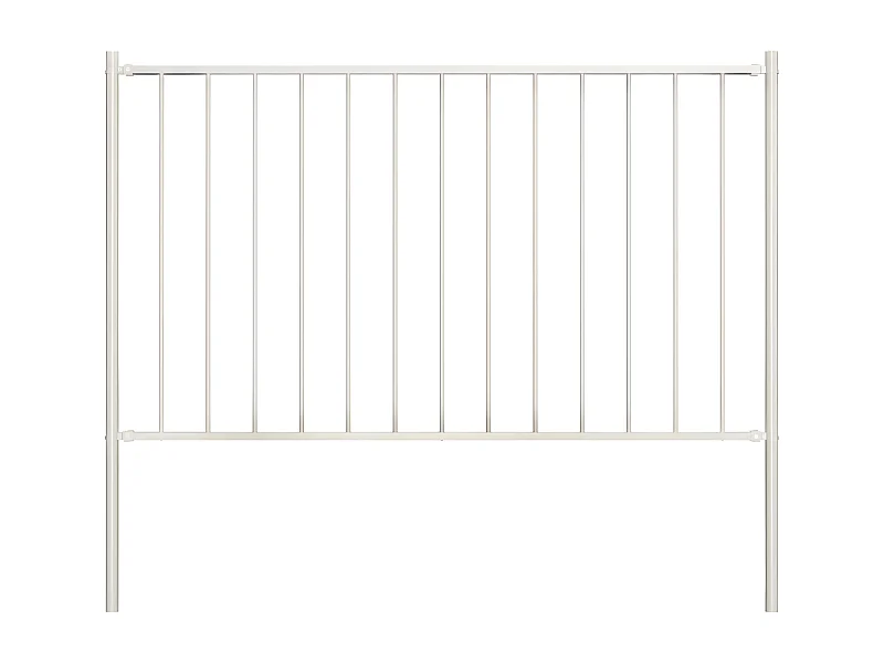 Panneau de clôture poteau Acier enduit poudre 1,7x0,75 m Blanc