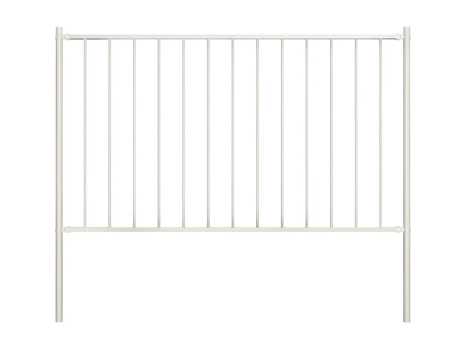 Panneau de clôture poteau Acier enduit poudre 1,7x0,75 m Blanc