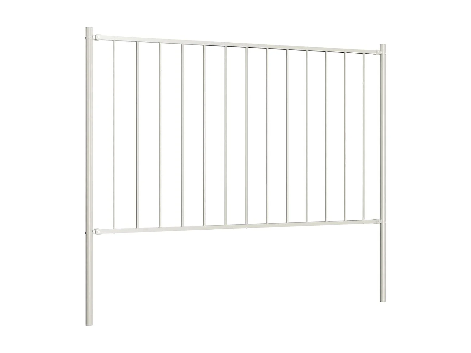 Panneau de clôture poteau Acier enduit poudre 1,7x0,75 m Blanc