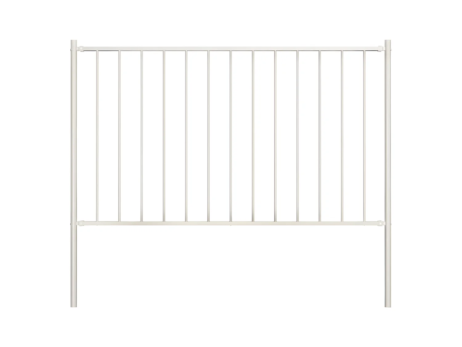 Panneau de clôture poteau Acier enduit poudre 1,7x0,75 m Blanc