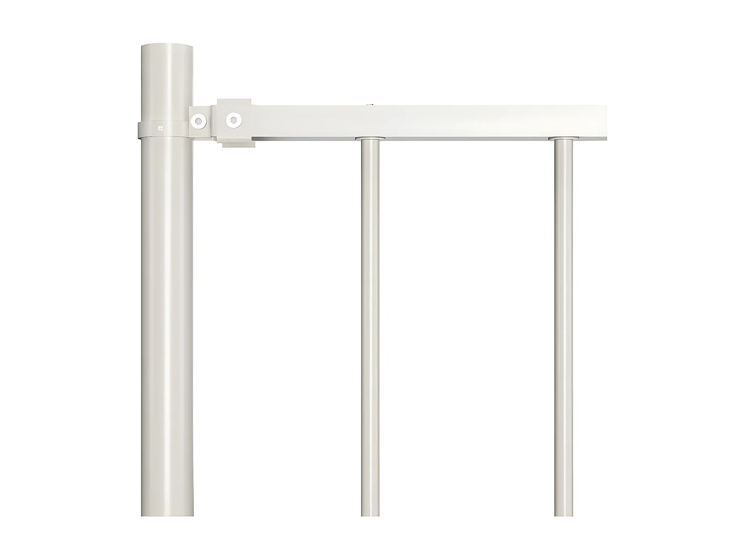 Panneau de clôture poteau Acier enduit poudre 1,7x0,75 m Blanc