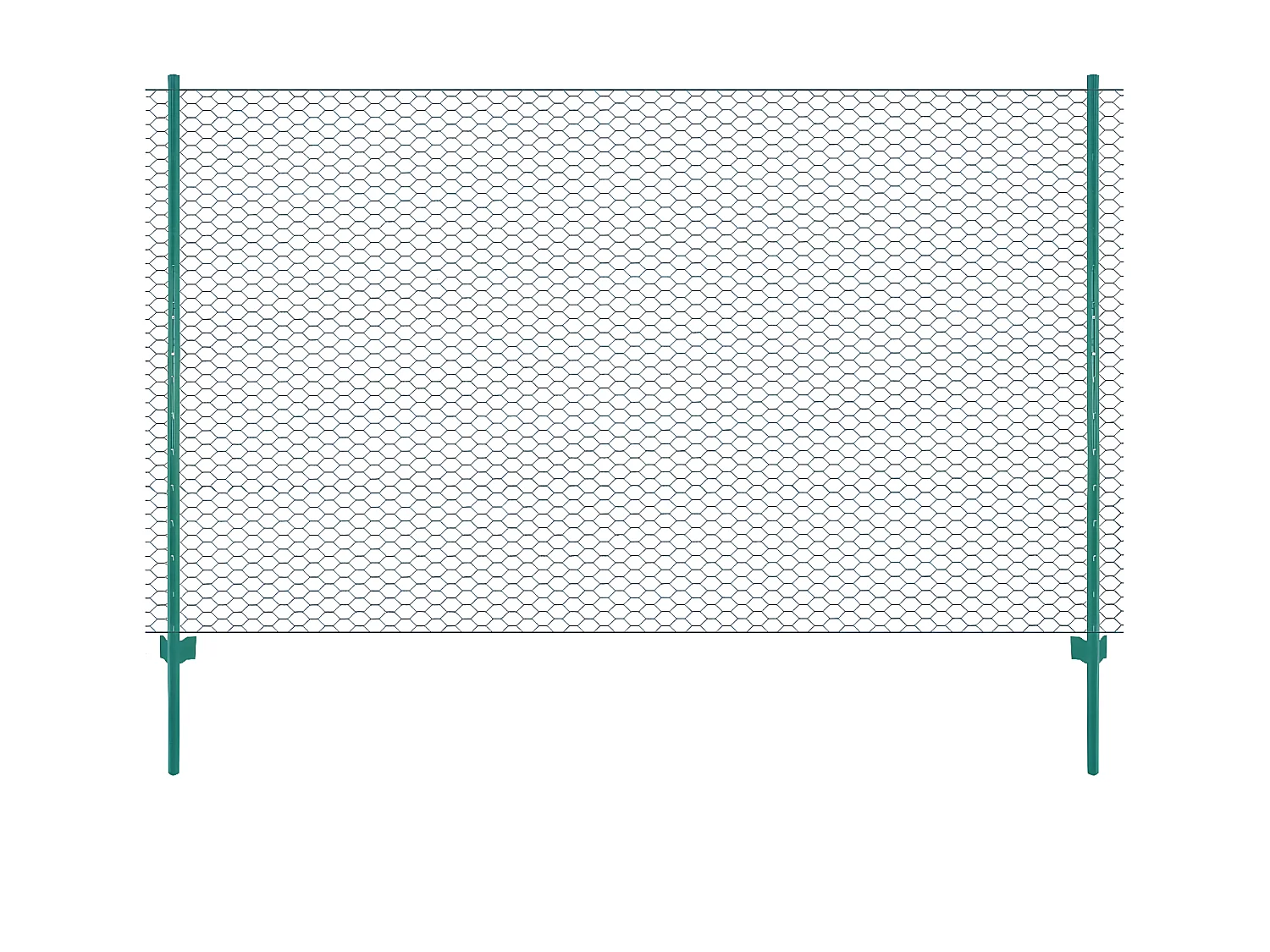 Clôture en grillage métallique avec poteaux Acier 25x1,5 m Vert