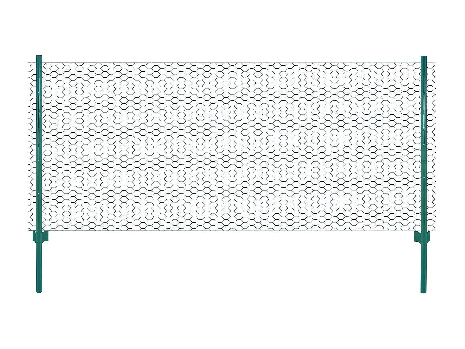 Clôture en grillage métallique avec poteaux Acier 25x0,5 m Vert