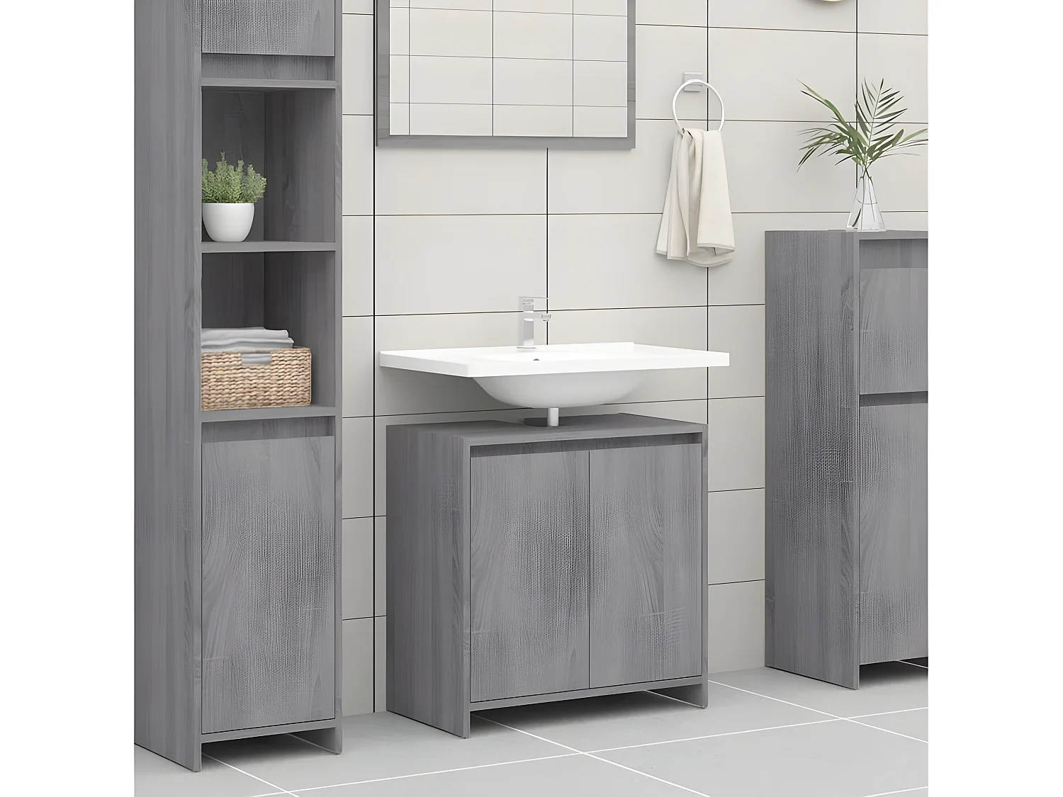 Armoire de bain Sonoma gris 60x33x61 Bois d'ingénierie