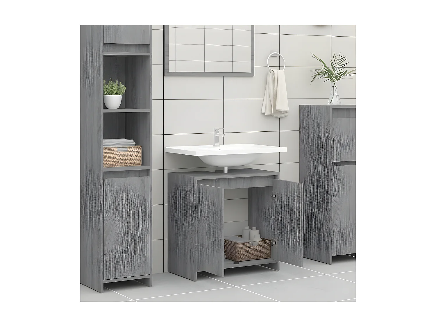 Armoire de bain Sonoma gris 60x33x61 Bois d'ingénierie