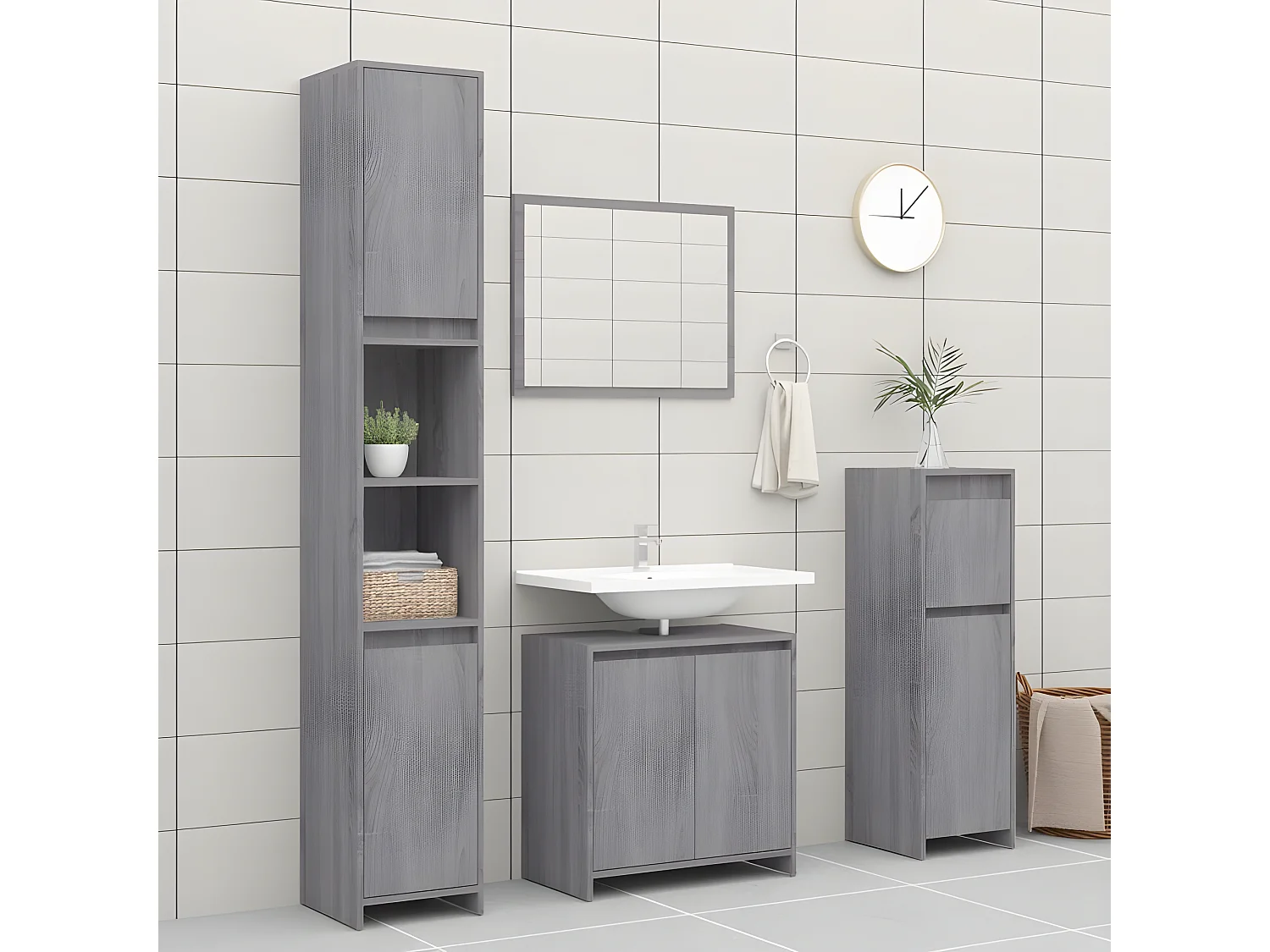 Armoire de bain Sonoma gris 60x33x61 Bois d'ingénierie