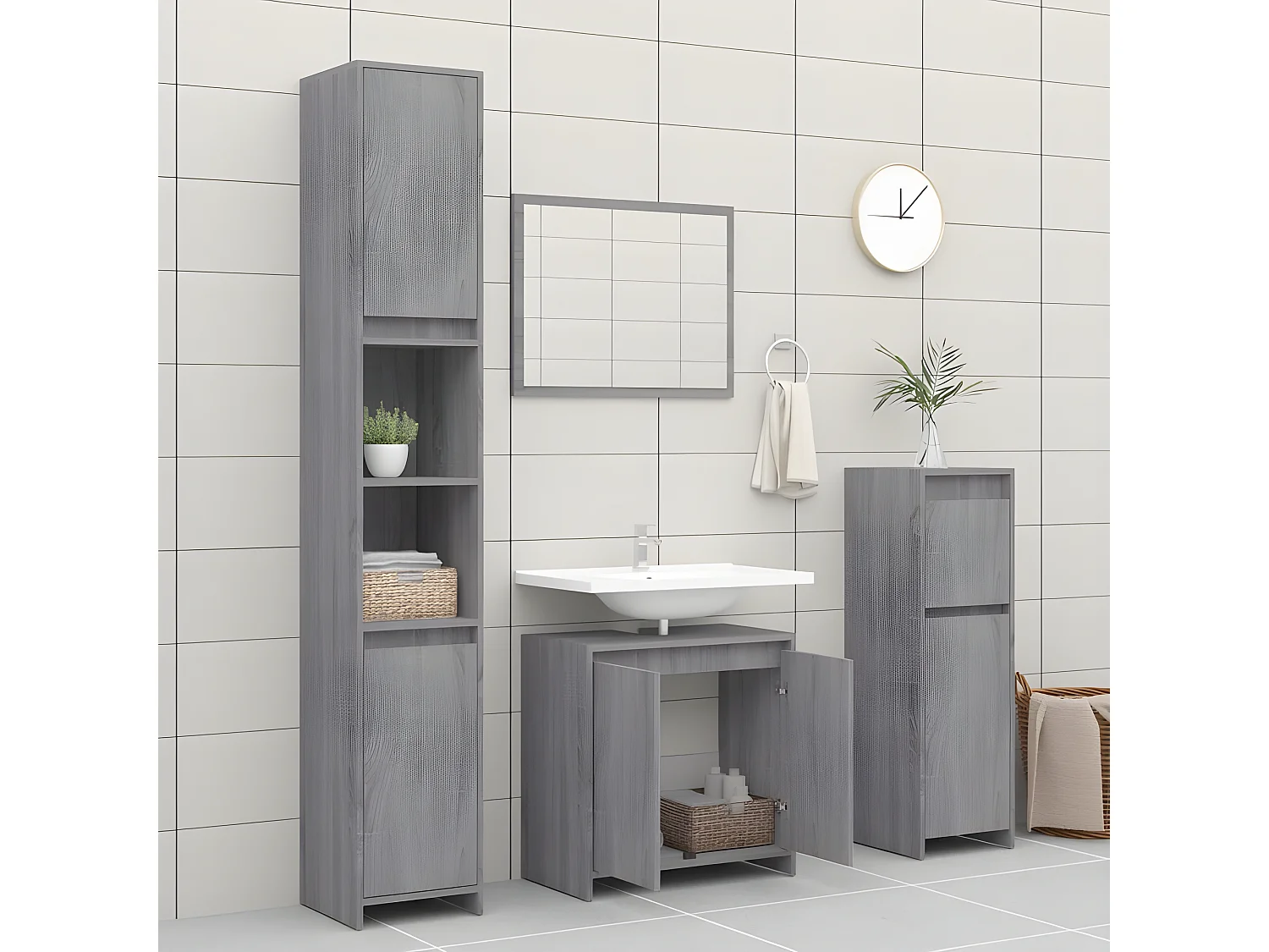 Armoire de bain Sonoma gris 60x33x61 Bois d'ingénierie