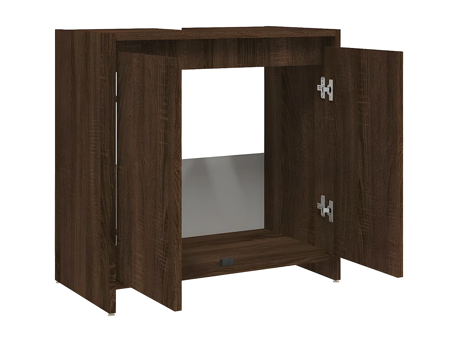 Badkamerkast 60x33x61 cm bewerkt hout bruin eikenkleur
