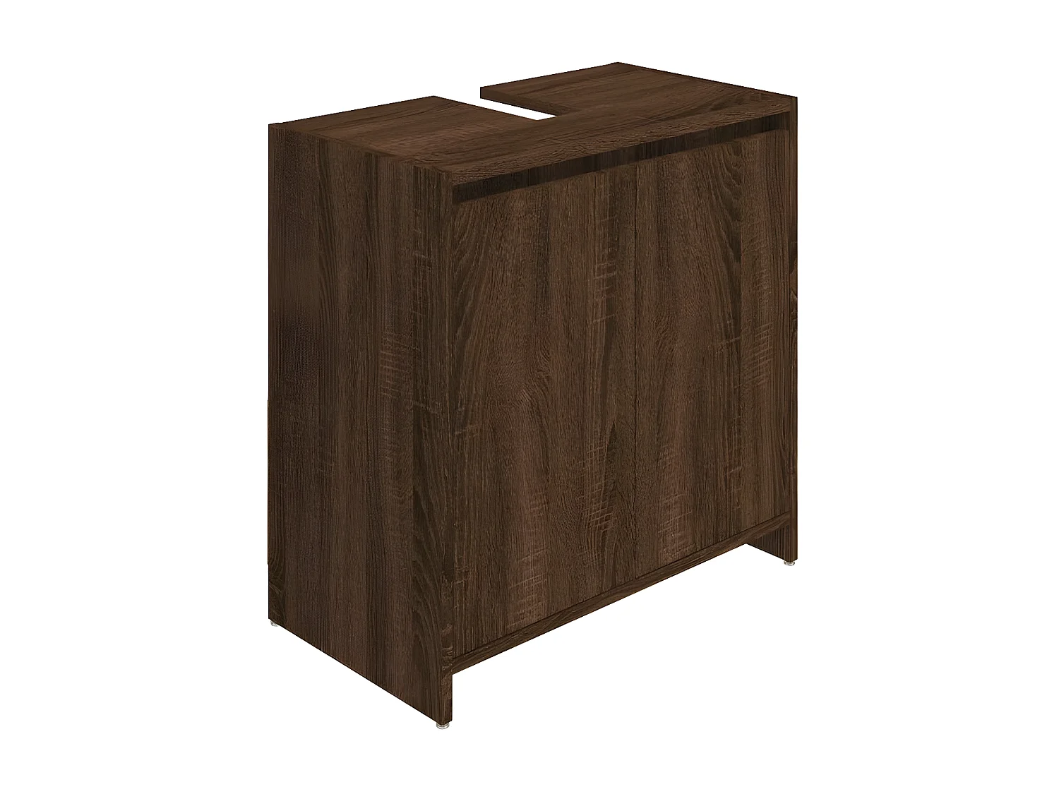 Badkamerkast 60x33x61 cm bewerkt hout bruin eikenkleur