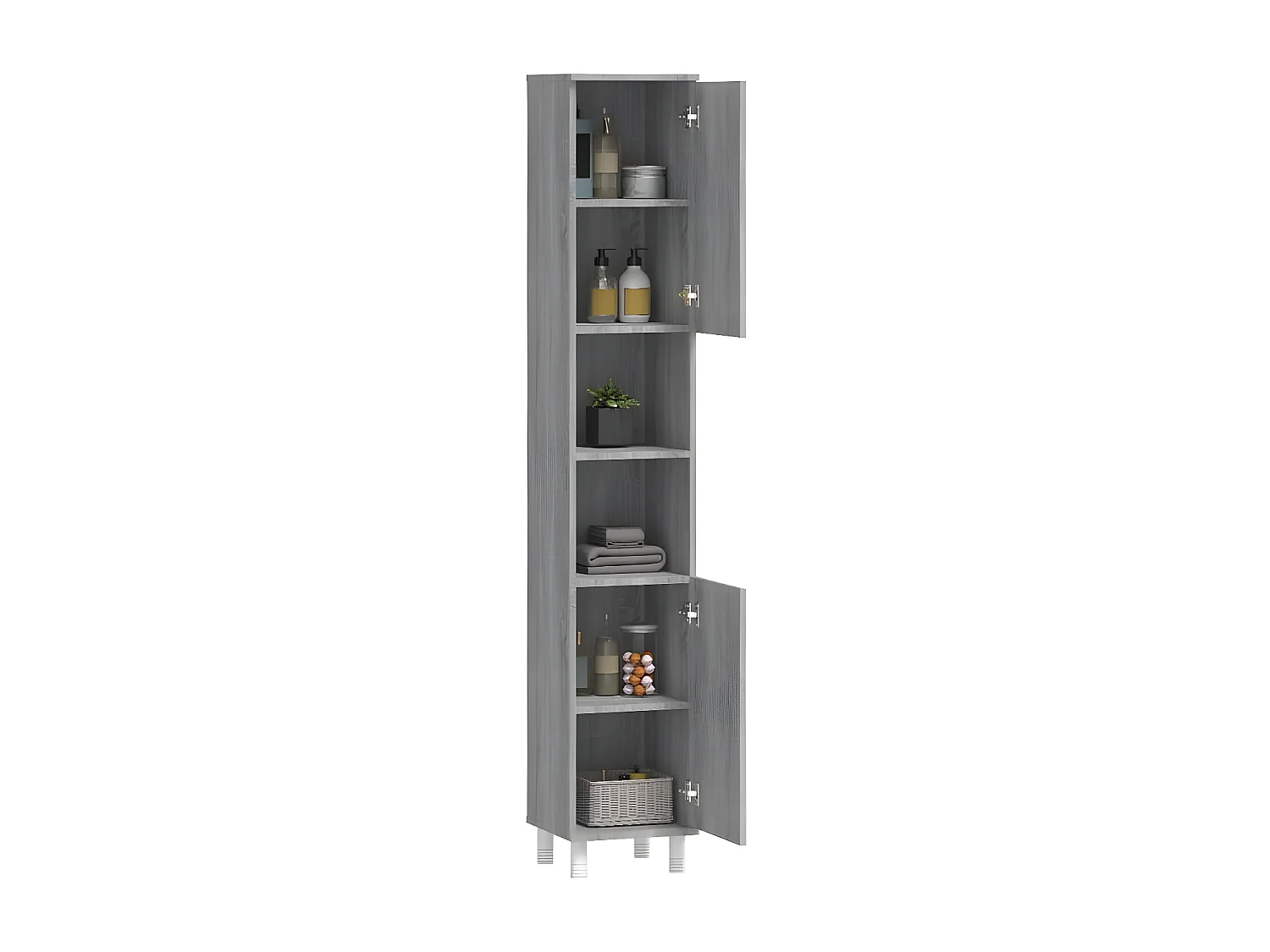 Armoire de bain Sonoma gris 30x30x179 Bois d'ingénierie