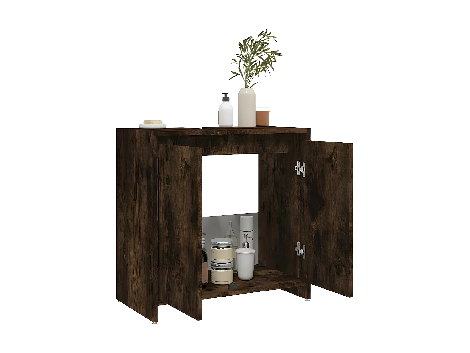 Armoire de bain Chêne fumé 60x33x61 Bois d'ingénierie