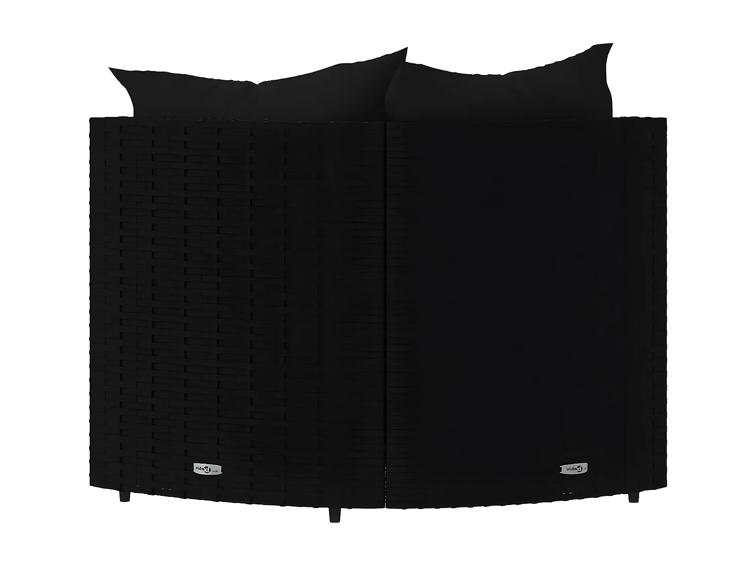 Canapés d'angle de jardin et coussins 2pcs Noir Résine tressée