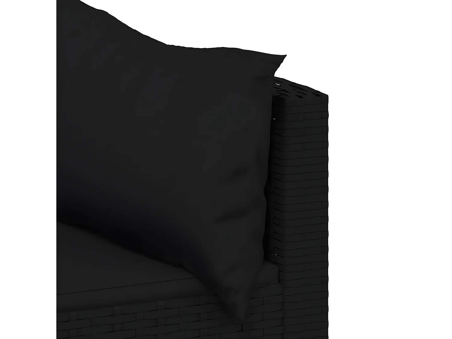 Canapés d'angle de jardin et coussins 2pcs Noir Résine tressée