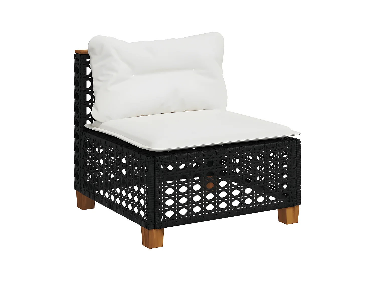 Salon de jardin 5 pcs avec coussins noir résine tressée