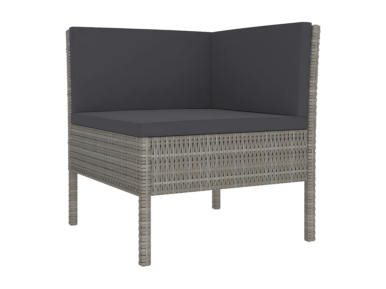 Salon de jardin 10 pcs avec coussins Résine tressée Gris 9