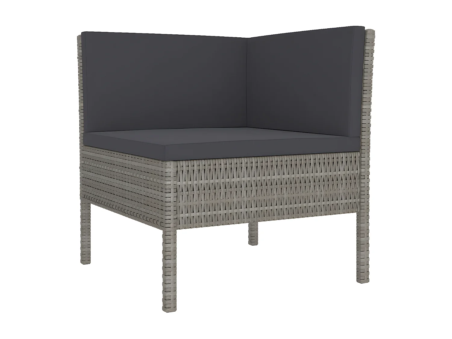 Salon de jardin 10 pcs avec coussins Résine tressée Gris 9