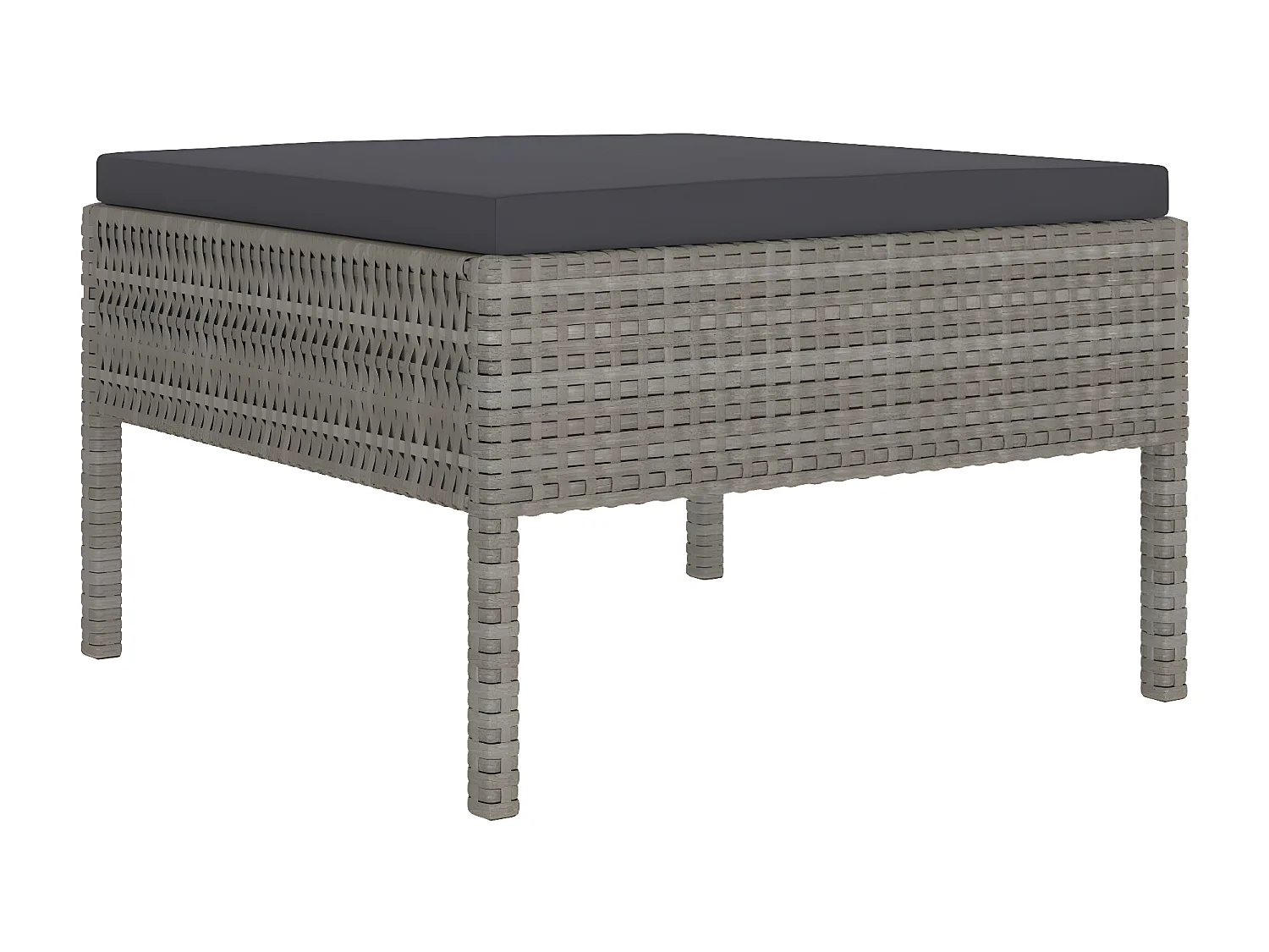 Salon de jardin 10 pcs avec coussins Résine tressée Gris 9