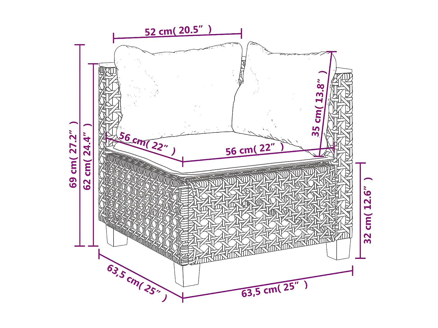 Salon de jardin 8 pcs avec coussins noir résine tressée