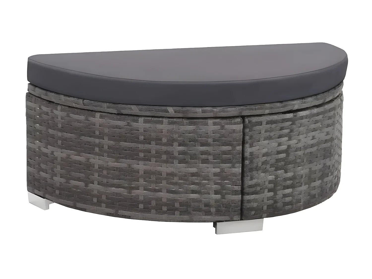 Salon de jardin 8 pièces résine tressée coussins gris et rouge Kim