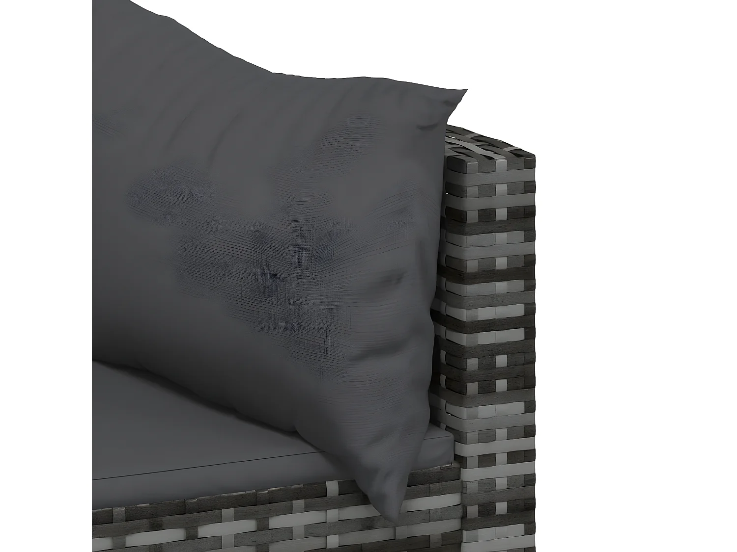 Salon de jardin 4 pcs avec coussins Gris Résine tressée