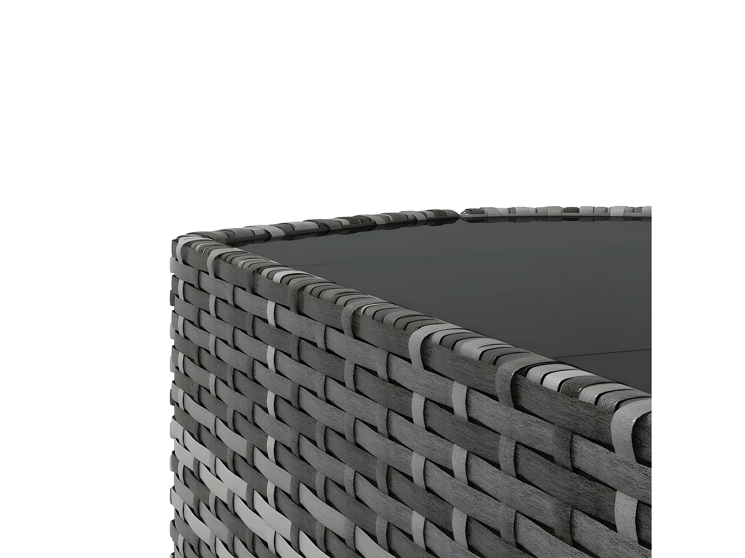 Salon de jardin 4 pcs avec coussins Gris Résine tressée