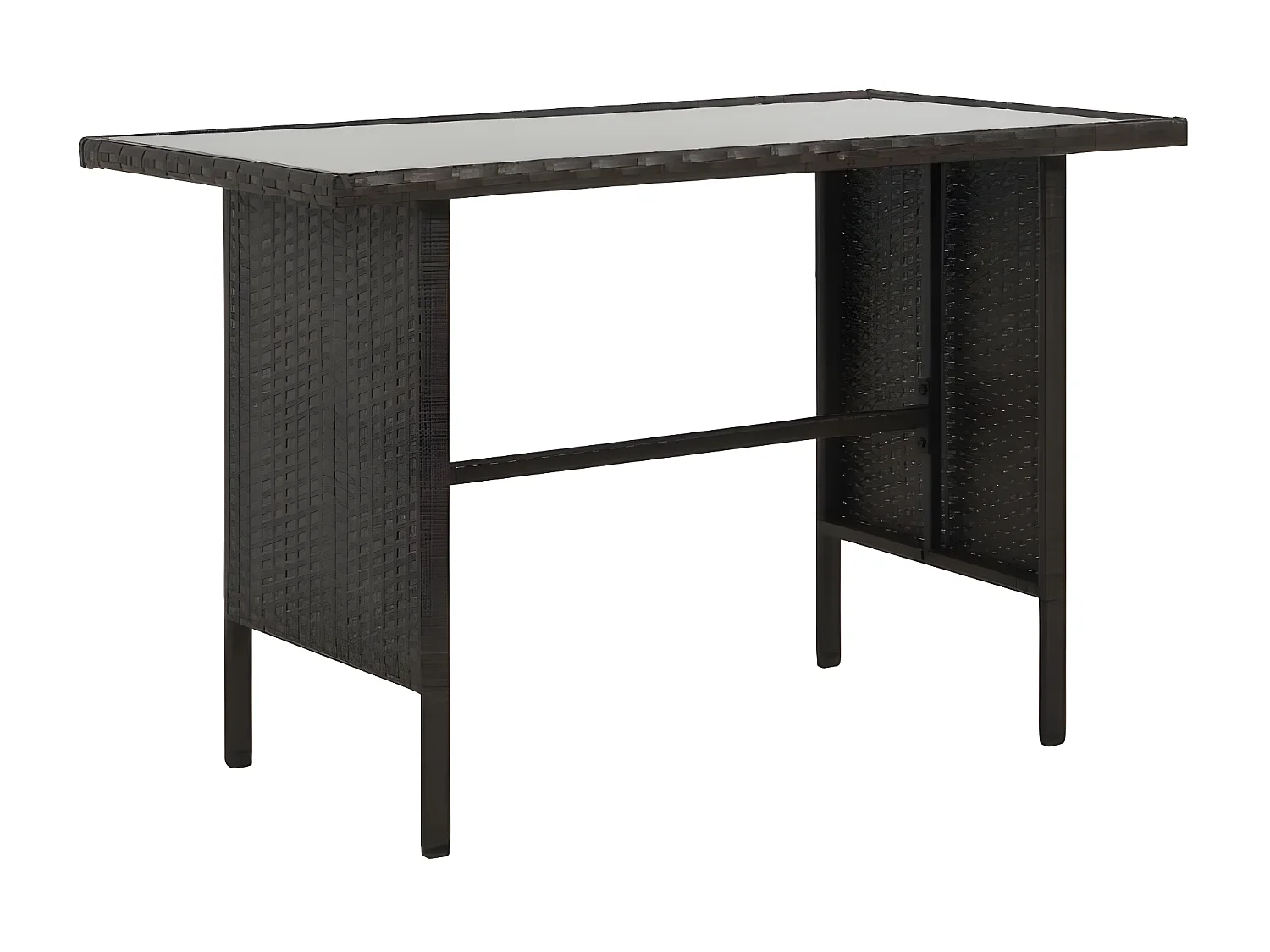 Salon de jardin 4 pièces résine tressée marron coussins blanc Kesaria