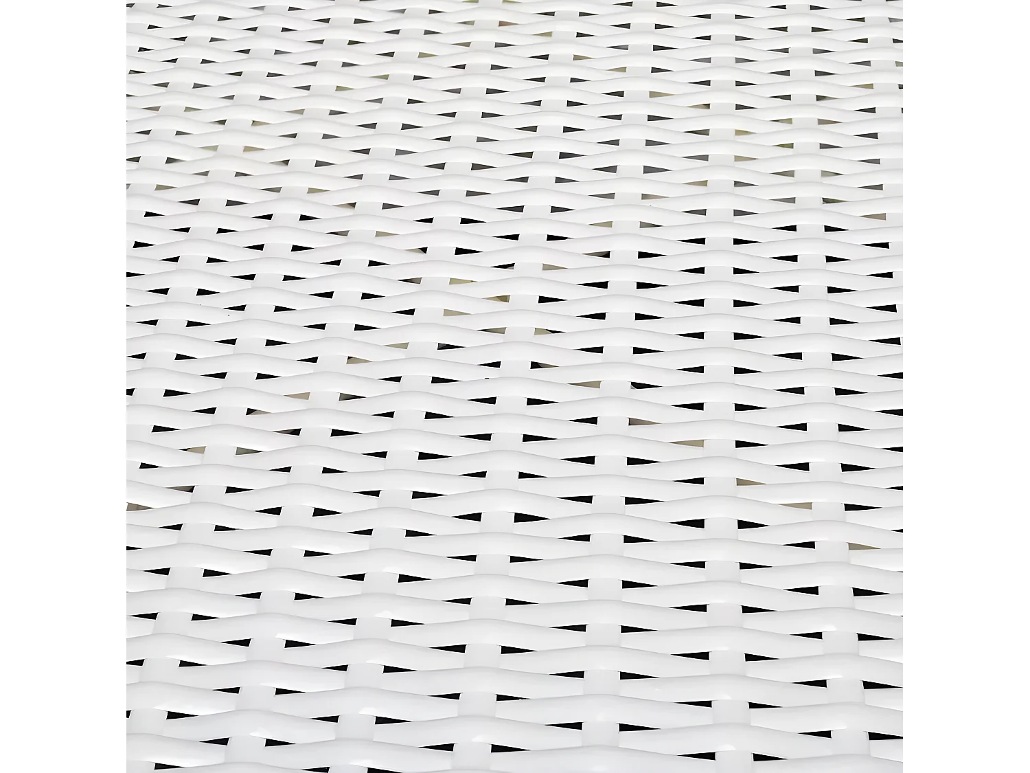 Salon de jardin 8 pièces résine tressée blanc coussins noir Kim