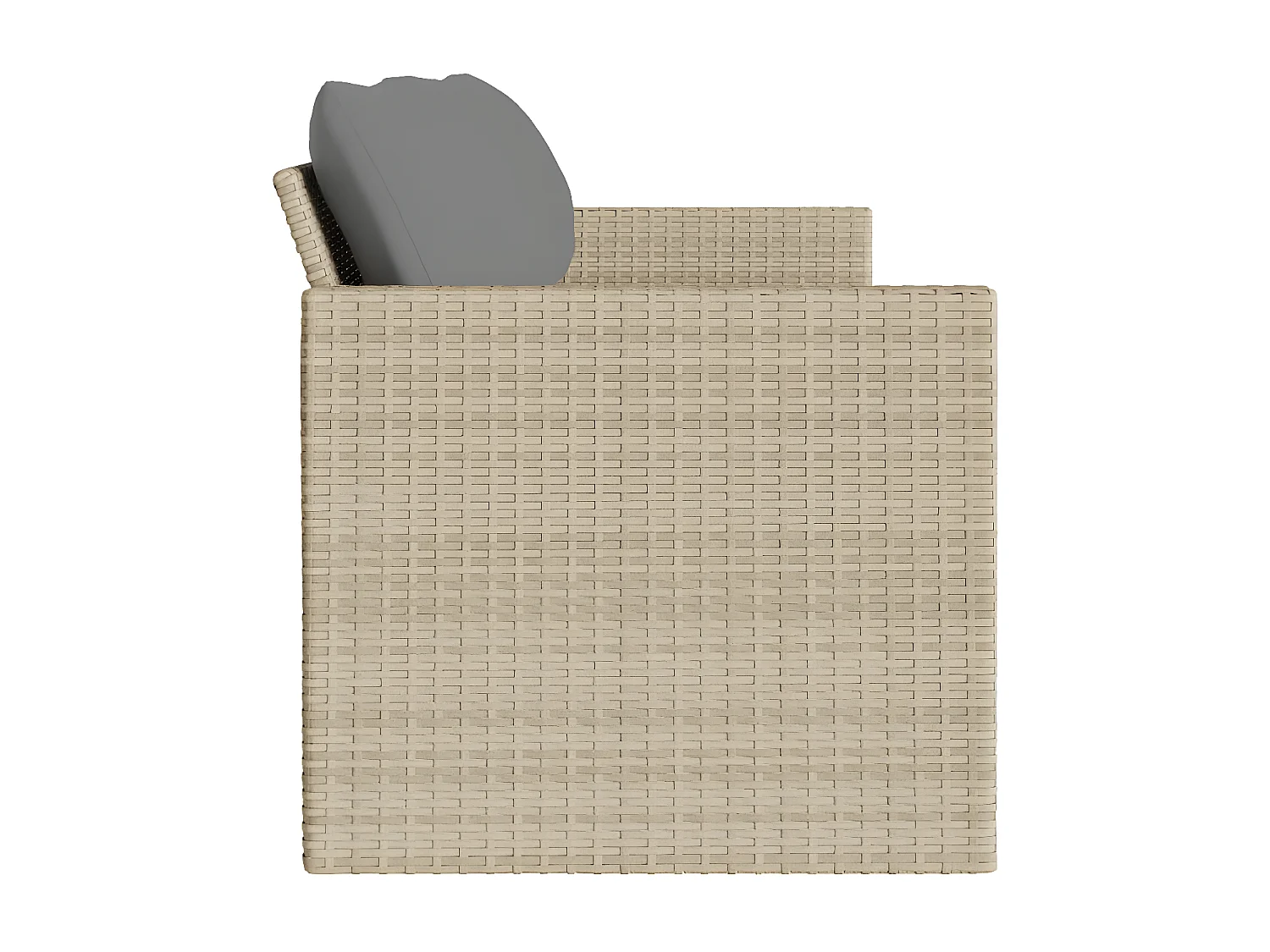 Canapé de jardin avec coussins 3 places beige résine tressée