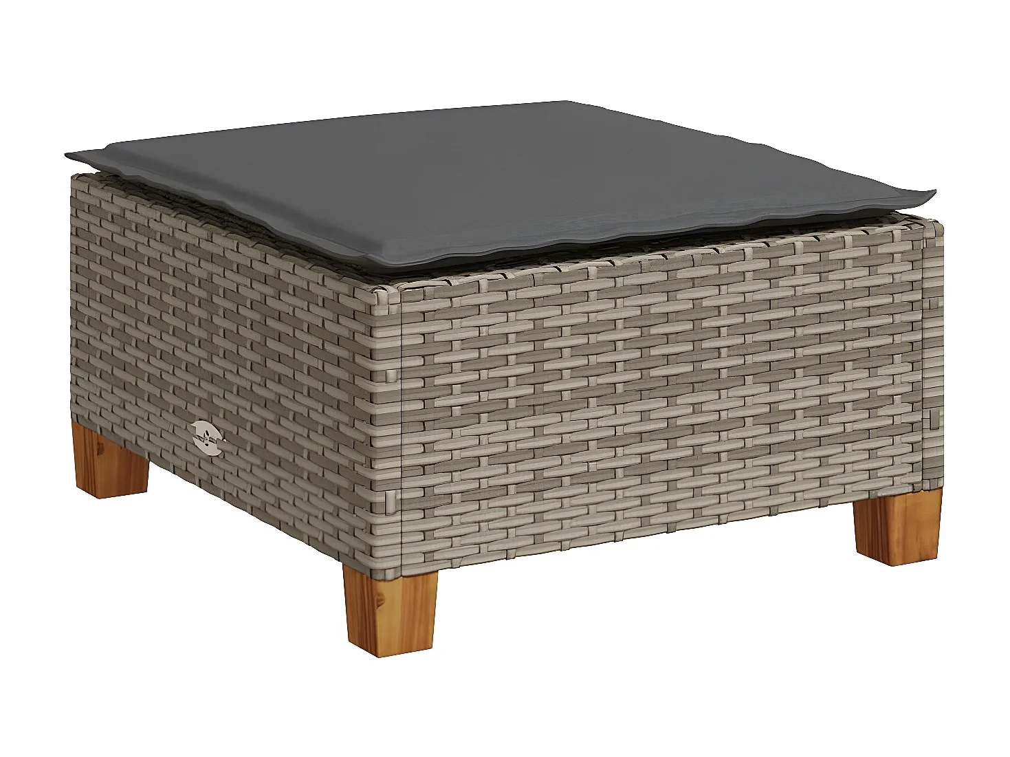 Salon de jardin 9 pcs avec coussins gris résine tressée