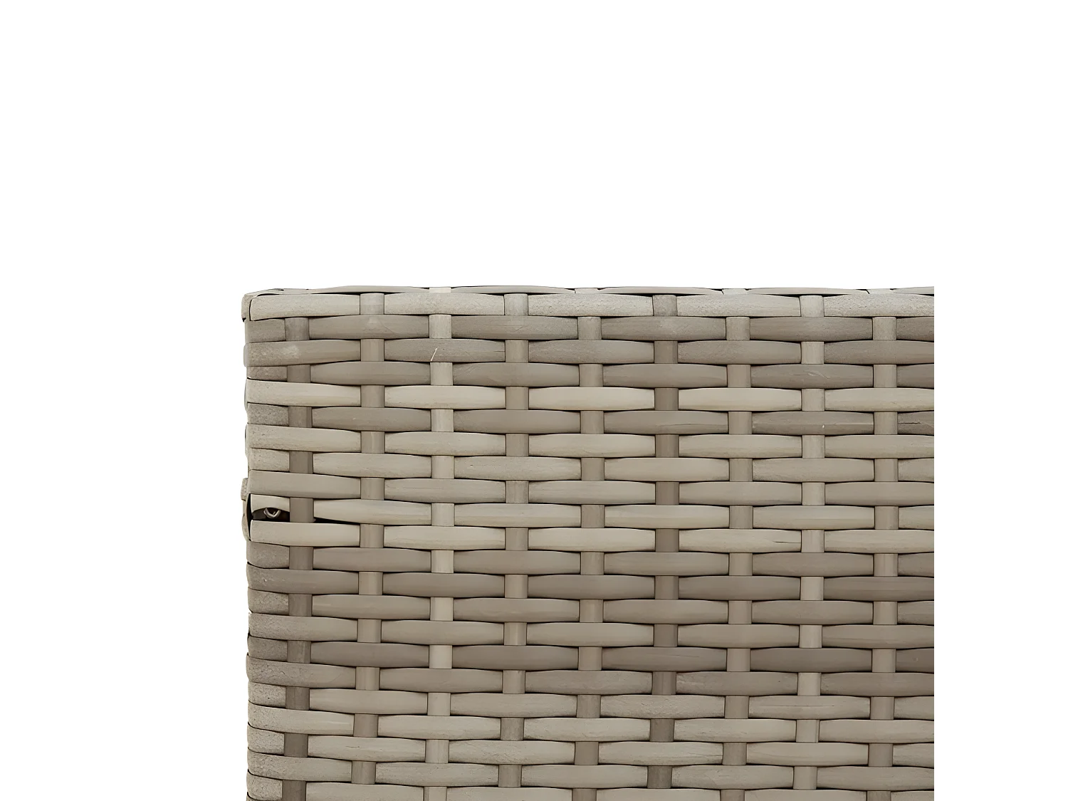 Canapé de jardin avec table et coussins en forme de L gris