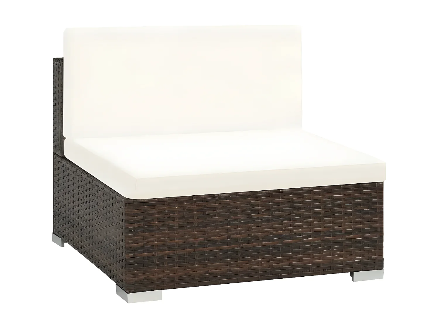 Set muebles de jardín 6 piezas y cojines ratán sintético marrón