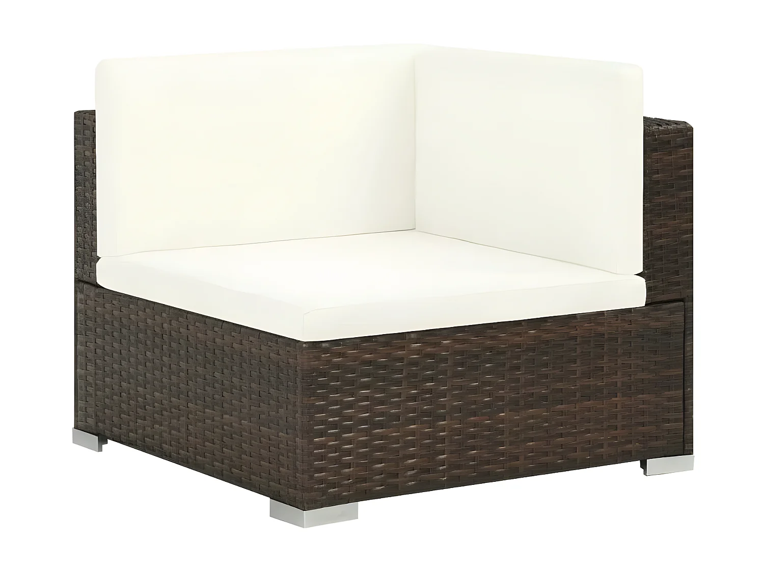 Set muebles de jardín 6 piezas y cojines ratán sintético marrón