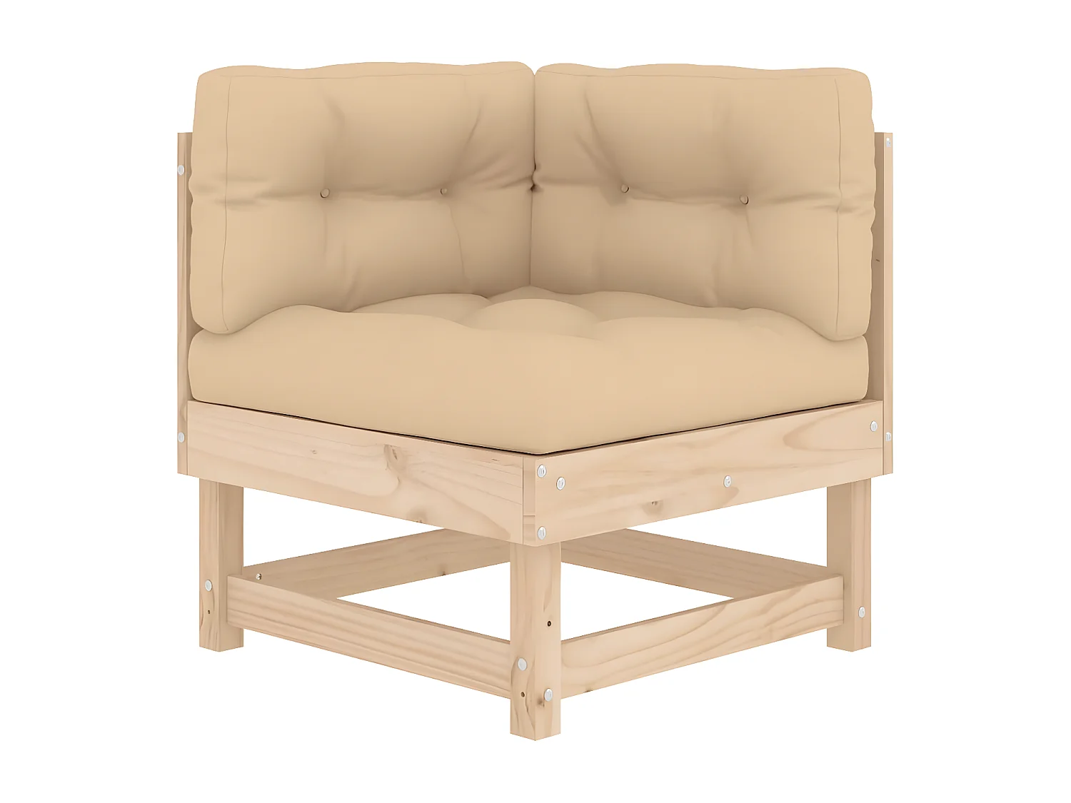 Salon de jardin 5 pcs avec coussins bois massif