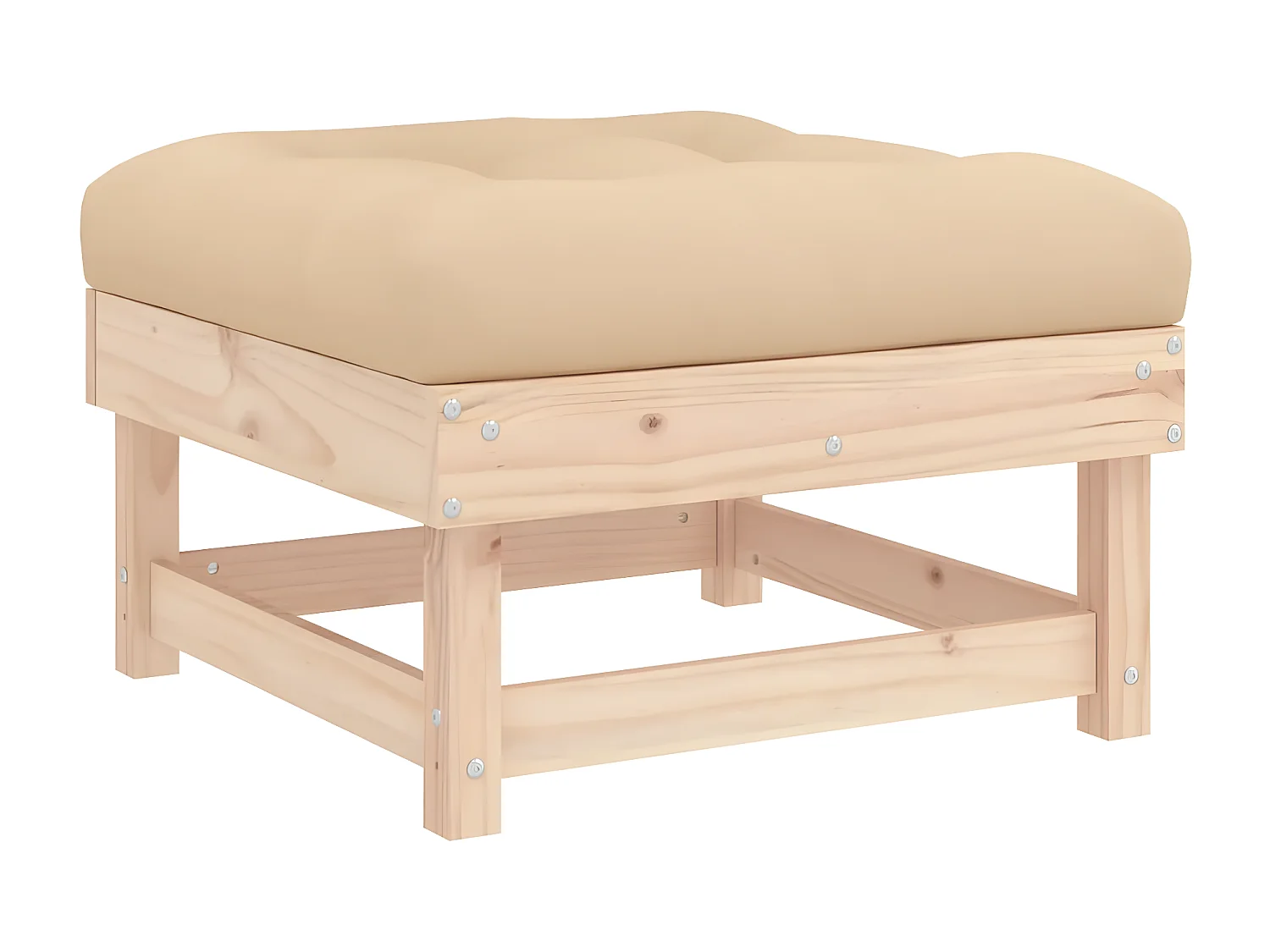 Salon de jardin 5 pcs avec coussins bois massif