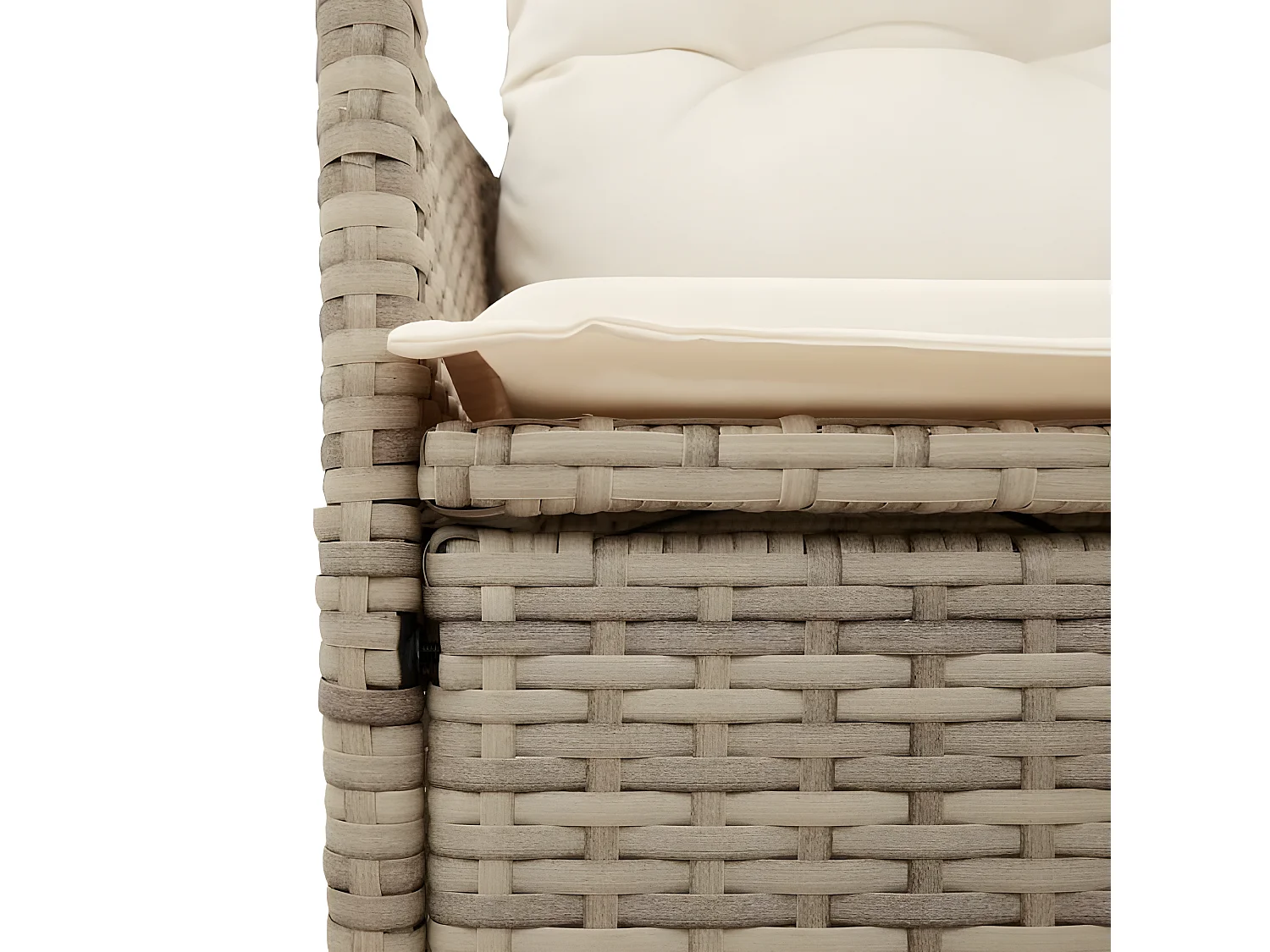 Canapé de jardin inclinable 2 places avec table beige rotin