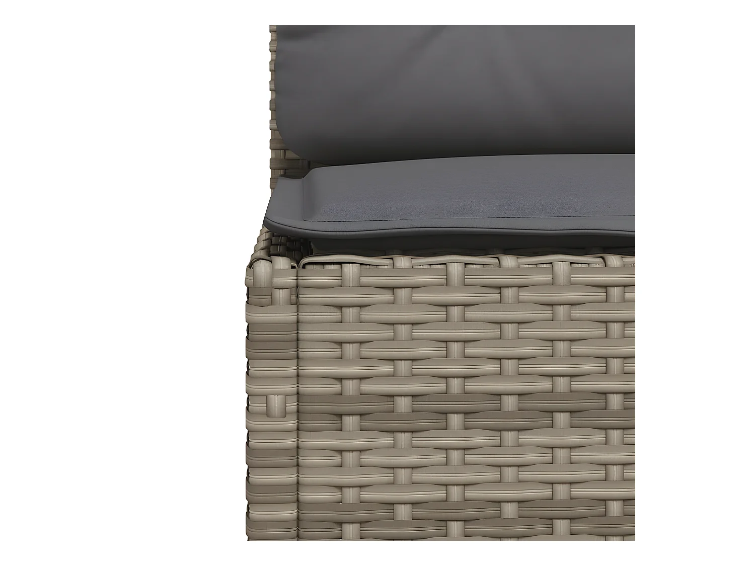 Salon de jardin 5 pcs avec coussins gris résine tressée