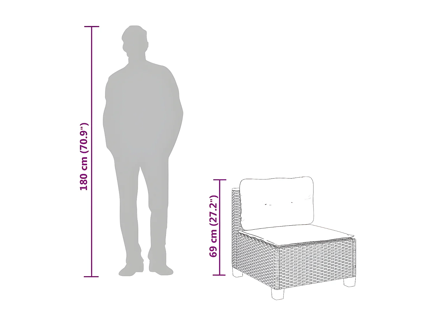 Salon de jardin 5 pcs avec coussins gris résine tressée