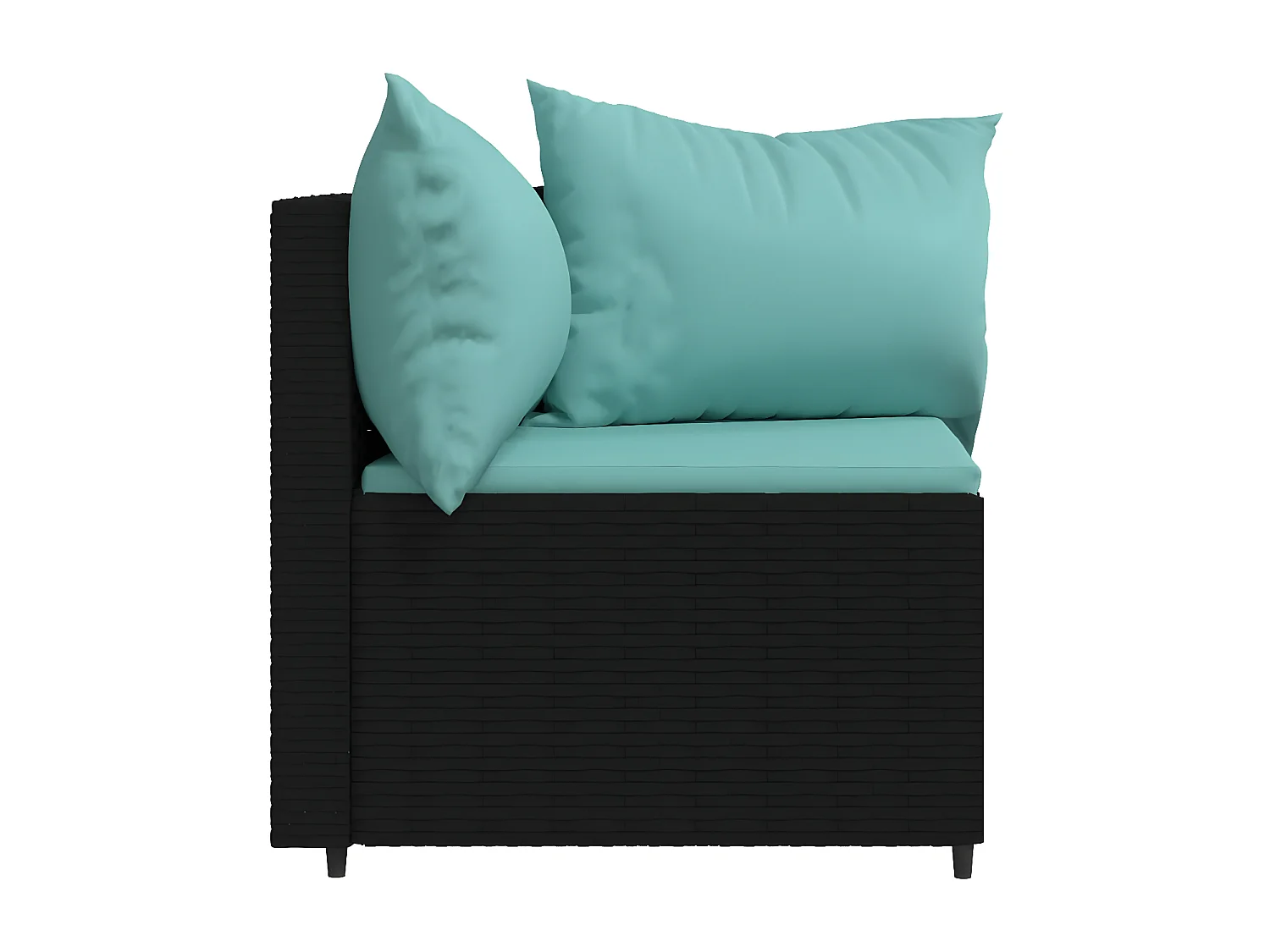 Canapés d'angle de jardin et coussins 2pcs Noir Résine tressée