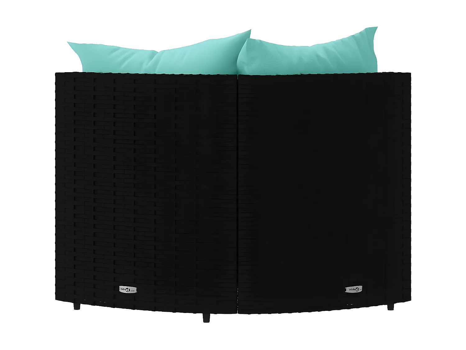 Canapés d'angle de jardin et coussins 2pcs Noir Résine tressée