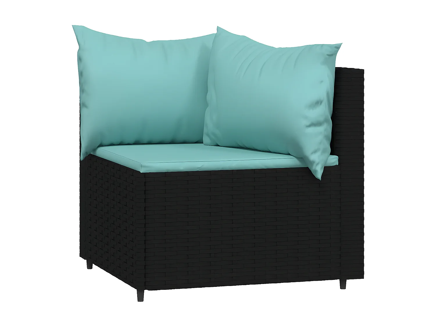 Canapés d'angle de jardin et coussins 2pcs Noir Résine tressée