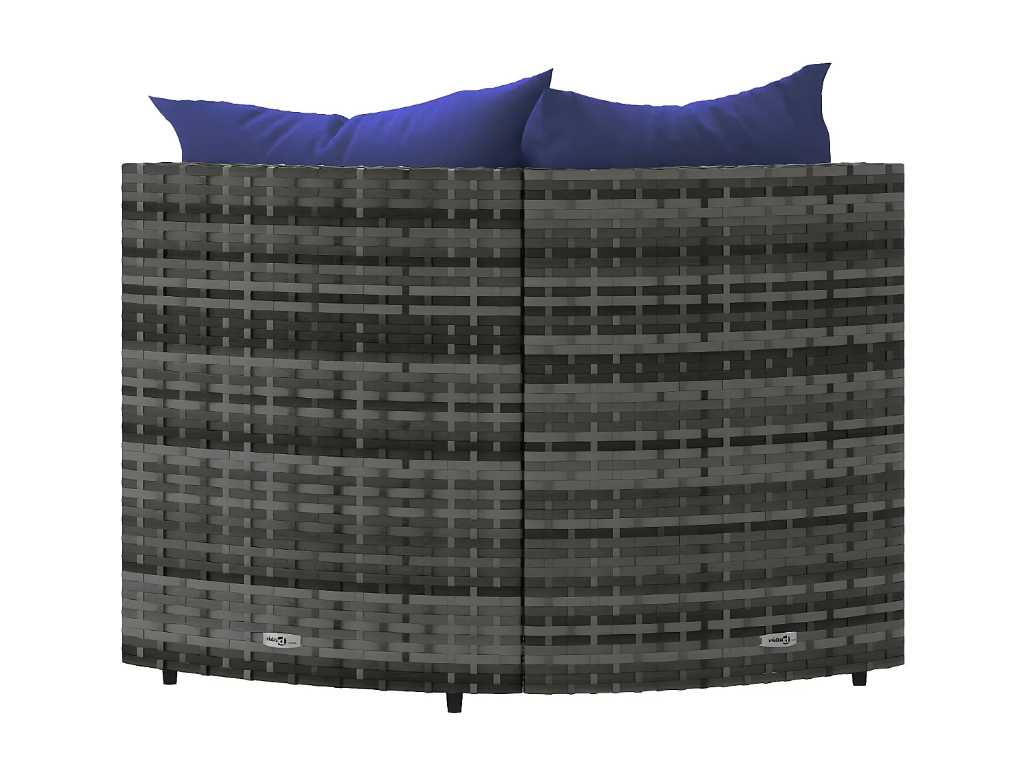 Canapés d'angle de jardin et coussins 2 pcs gris résine tressée