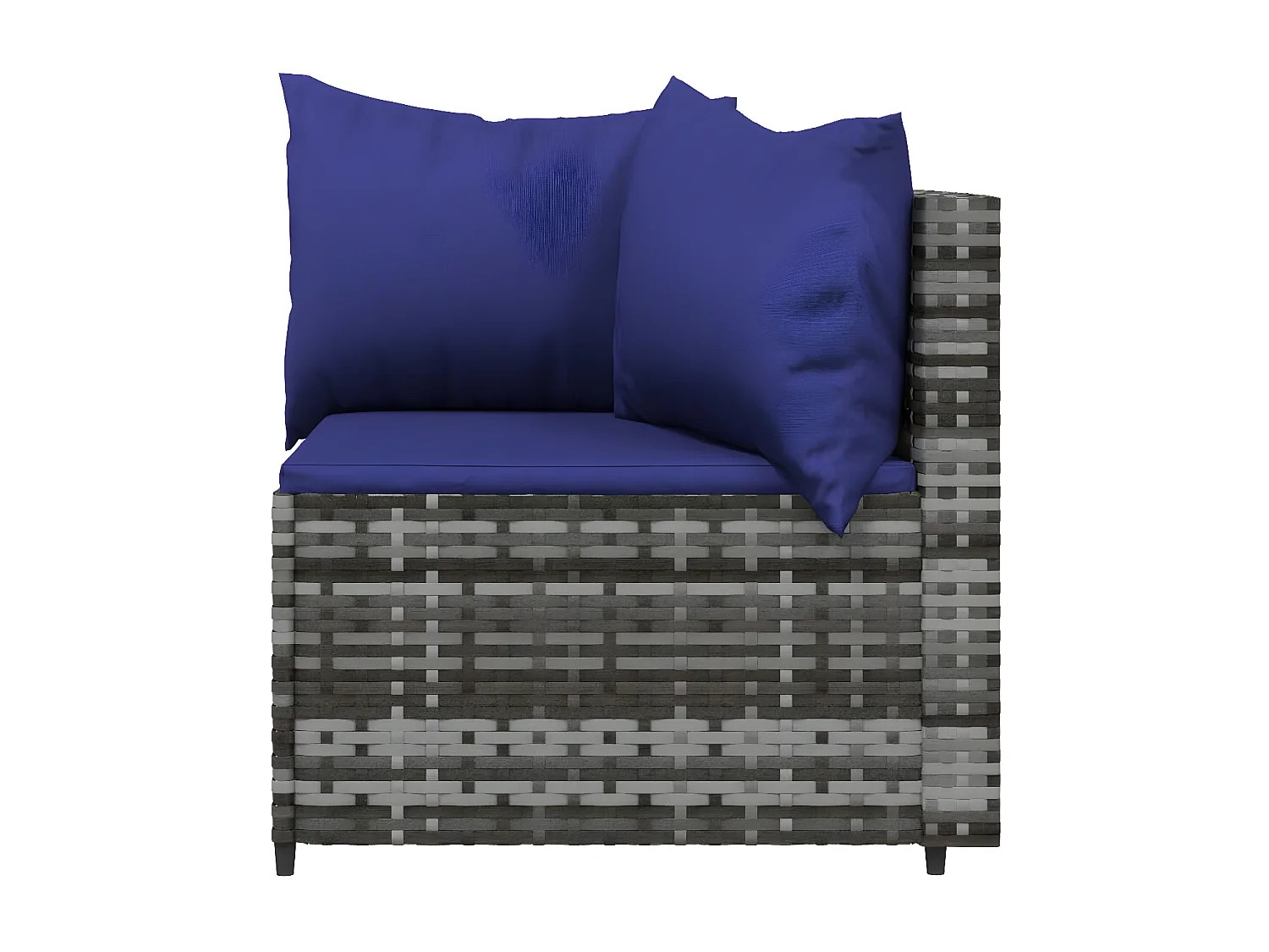 Canapés d'angle de jardin et coussins 2 pcs gris résine tressée