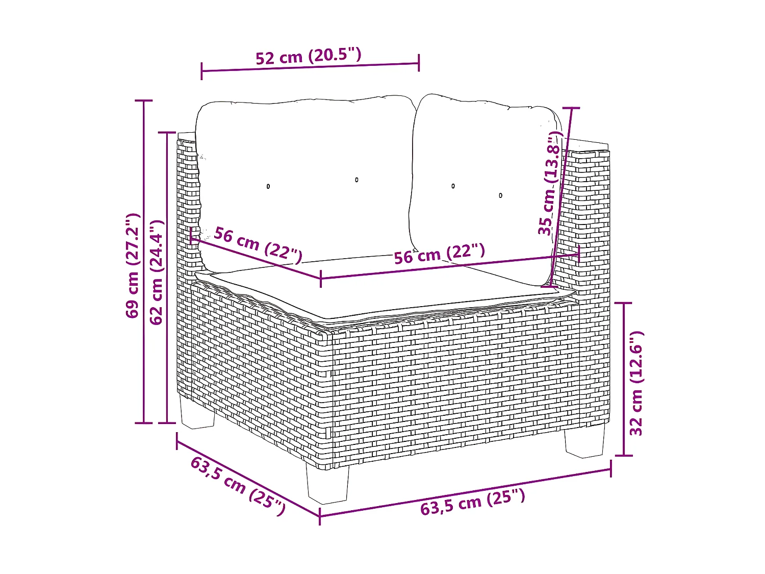 Salon de jardin avec coussins 7 pcs gris résine tressée