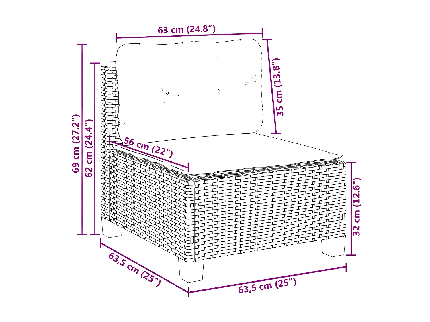 Salon de jardin avec coussins 7 pcs gris résine tressée