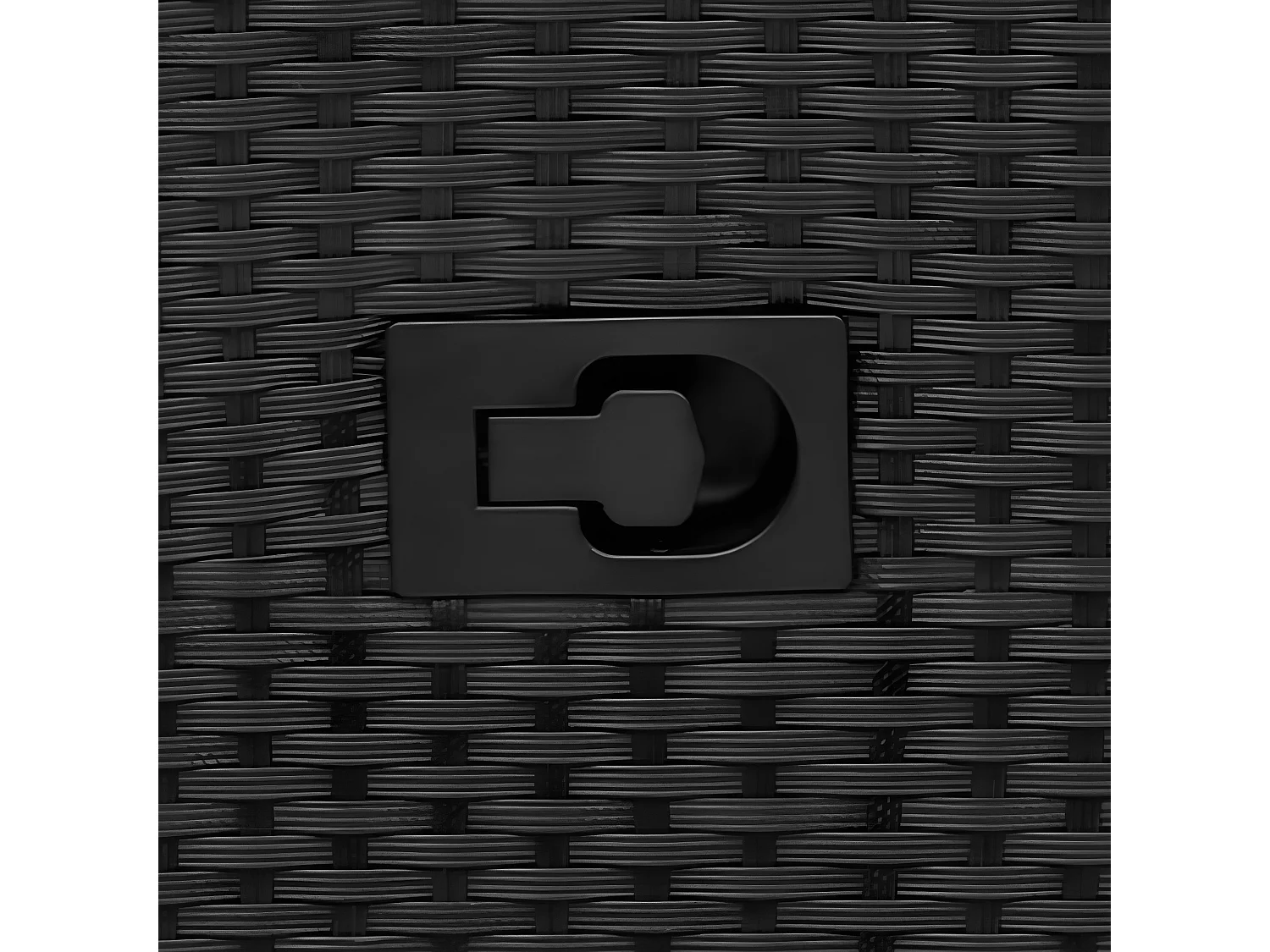 Canapé de jardin inclinable 2 places avec table noir poly rotin