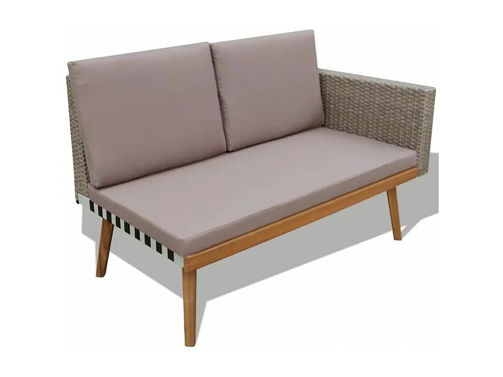 Salon de jardin 4 pièces résine tressée gris Casey