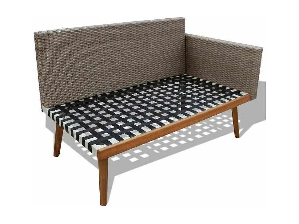 Salon de jardin 4 pièces résine tressée gris Casey